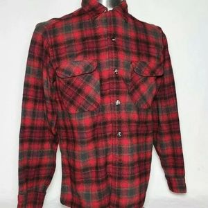 Vtg PENDLETON USA Wool Board Shirt Plaid Tartan